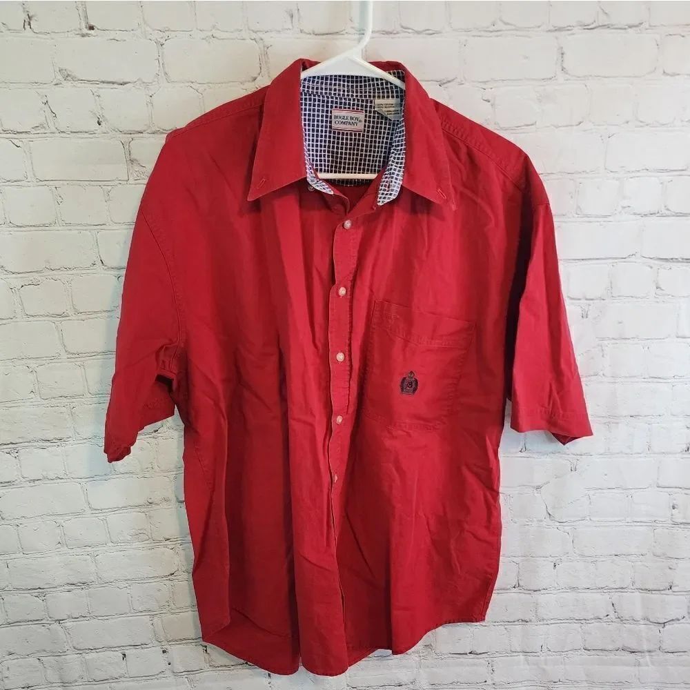 Men's Bugle Boy longsleeve button down short, size Large
